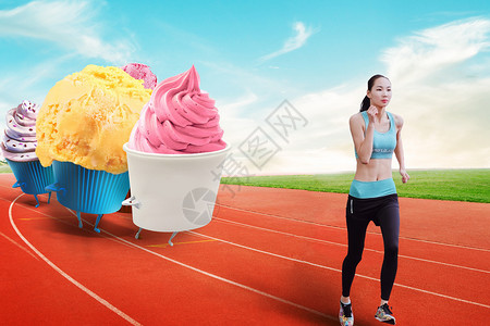 纸杯冰淇淋健康减肥设计图片