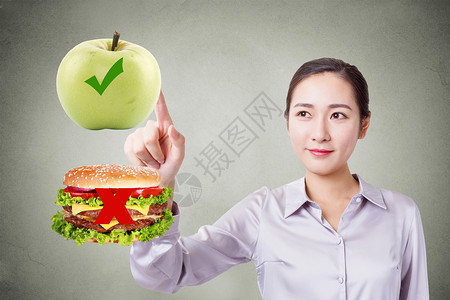 水果女人女性选择健康食品设计图片