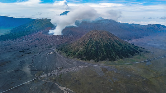 火山群布罗莫火山背景