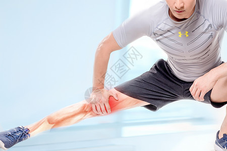 年轻人跑步运动腿部膝盖疼痛设计图片