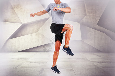 健身男士腿部肌肉高清图片