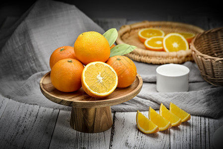 切开的橙子鲜橙背景高清图片
