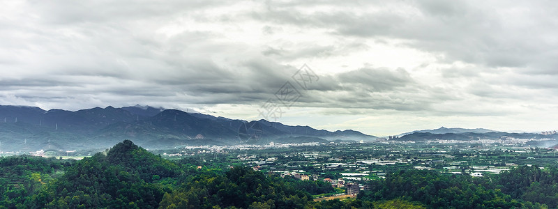 插画背景图山脉梯田云朵天际线背景