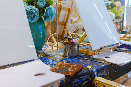 油画玫瑰DIY油画画室绘画工具背景