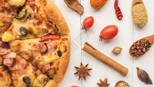 披萨肉食大餐高清图片