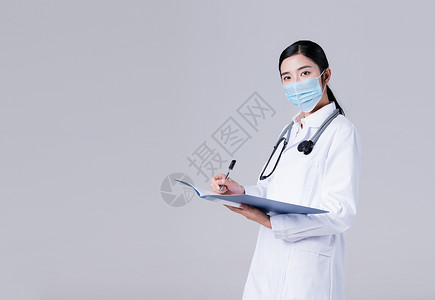 医生排班戴口罩的医生背景