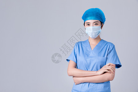 护士天使素材戴口罩的医生形象背景