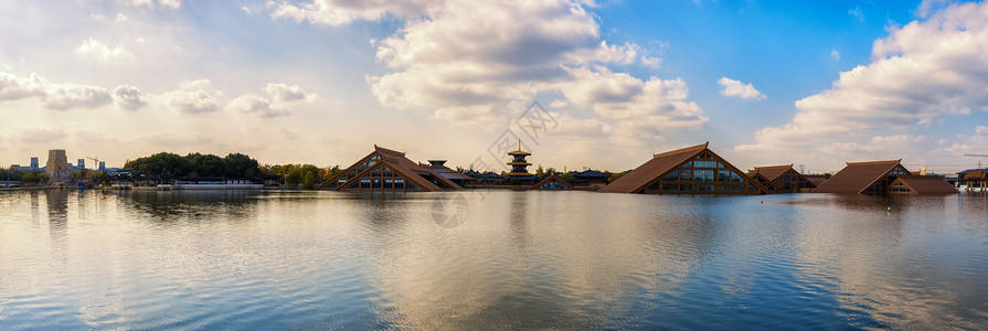 上海松江广富林全景背景图片