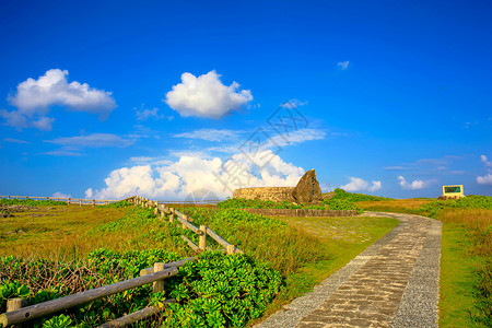 日本冲绳残波岬背景