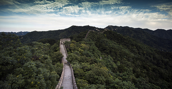 北京地标长城背景图片