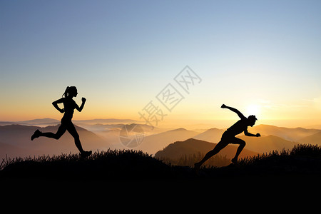 男人风景跑步运动设计图片