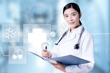 医疗接待女护士在线医疗服务设计图片