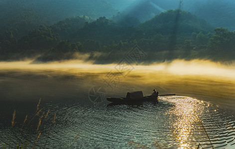 开发光鱼素材东江晨曲背景