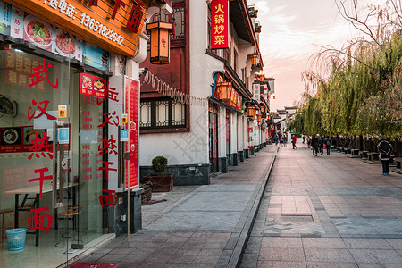 上海七宝老街七宝老街上的店铺背景