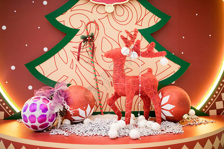 玩具陈列圣诞节日装饰布置背景