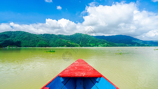 尼泊尔费瓦湖尼泊尔博卡拉费瓦湖背景