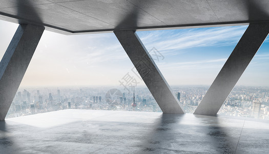 俯瞰视角城市建筑风光设计图片
