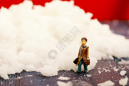 卡通雪地背景圣诞装置雪地里的小人背景