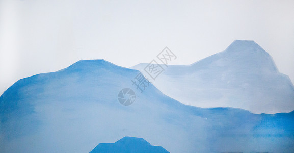 山水彩水彩青山背景素材背景