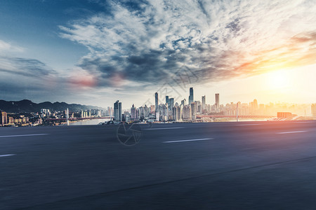 夜晚的公路城市公路地面背景设计图片