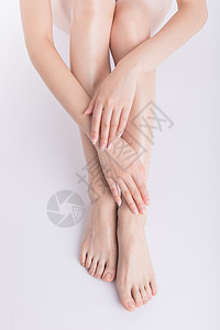 美容腿护素材美容形体手和腿背景