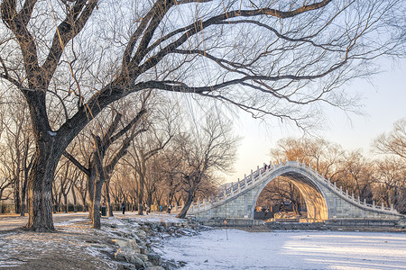 雪桥北京颐和园背景