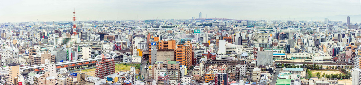 大阪天际线日本大阪城市景观背景