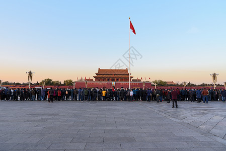 公园空间天安门广场国旗背景