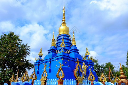东南亚宗教泰国清莱蓝庙背景