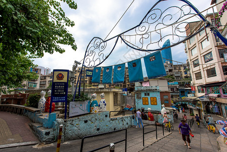 喵星人聚集地福建厦门猫仔街背景