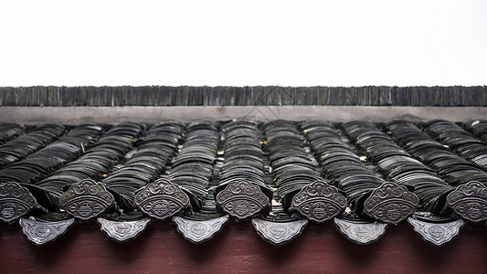 雨中的瓦片传统屋檐背景