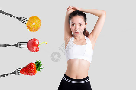 草莓女孩健康饮食健康生活设计图片