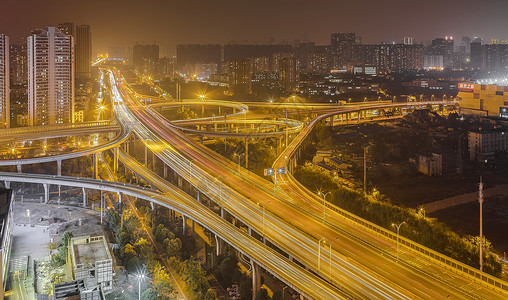 立交桥夜景背景图片