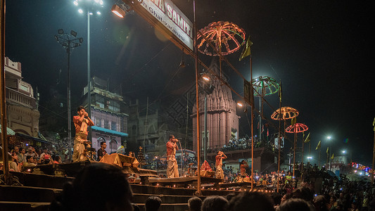 印度宗教恒河夜祭图片