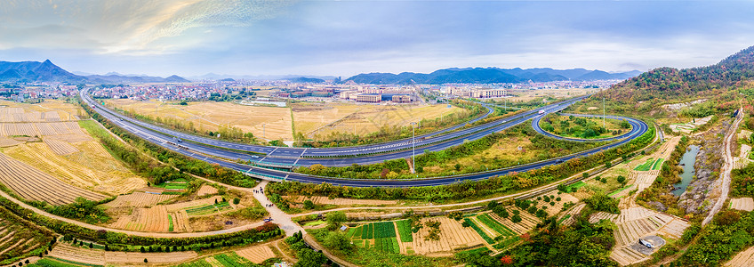 弧形建筑高速公路背景