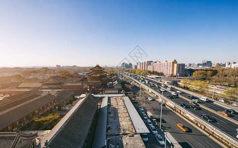 北京城市雍和宫桥高清图片