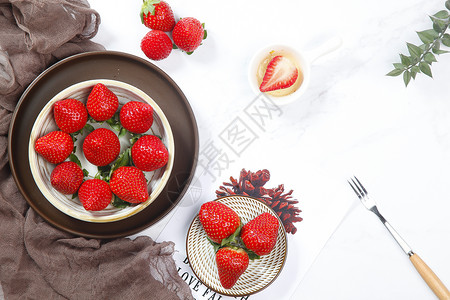 香甜草莓红颜奶油草莓高清图片