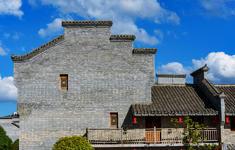 砖混建筑古镇特色砖瓦建筑背景