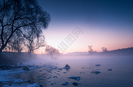 不织布素材冰雪雾凇冬天雪景背景