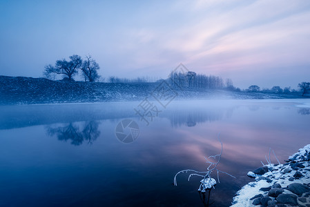 冰雪雾凇冬天雪景背景图片