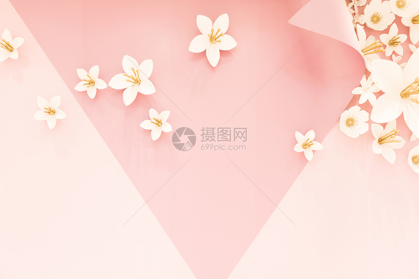 粉色小清新花朵背景素材图片