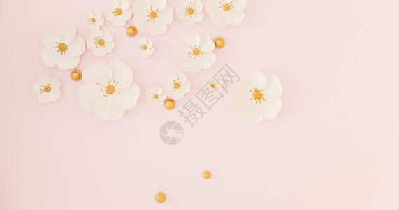 粉色小清新花朵背景素材背景图片