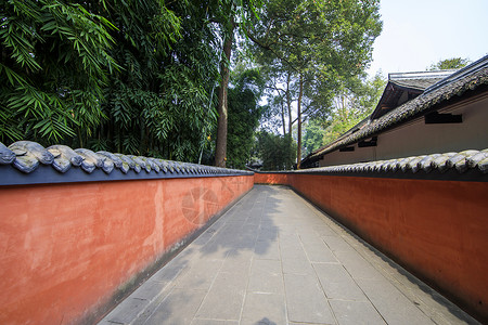 中国风红色围墙背景图片
