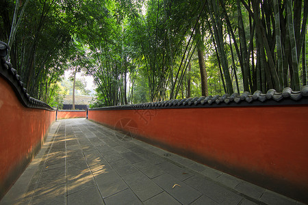 中国风红色围墙图片