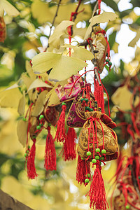 平安福袋新年祈福许愿背景