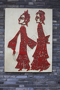 民俗海报中国元素的剪纸艺术背景