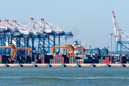 贸易船集装箱港口码头背景
