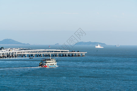 厦门海上轮渡背景图片