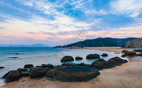 厦门酒店海边酒店的黄昏背景