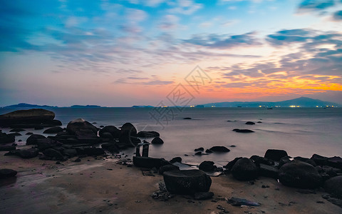 厦门酒店海边酒店的黄昏背景